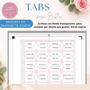 Tabs editable silhouette | Imprime y Personaliza | Descarga Inmediata S01