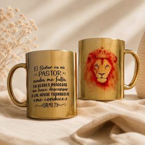 Tazón Dorado León | Personalizado con Tu Nombre