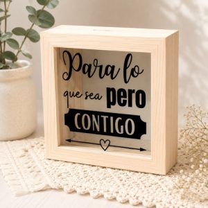 alcancia de madera personalizada